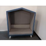 Grey & Blue Approx. 5ft 6” (H) x 4ft 8” (W) 2-Seater Acoustic Meeting Pod