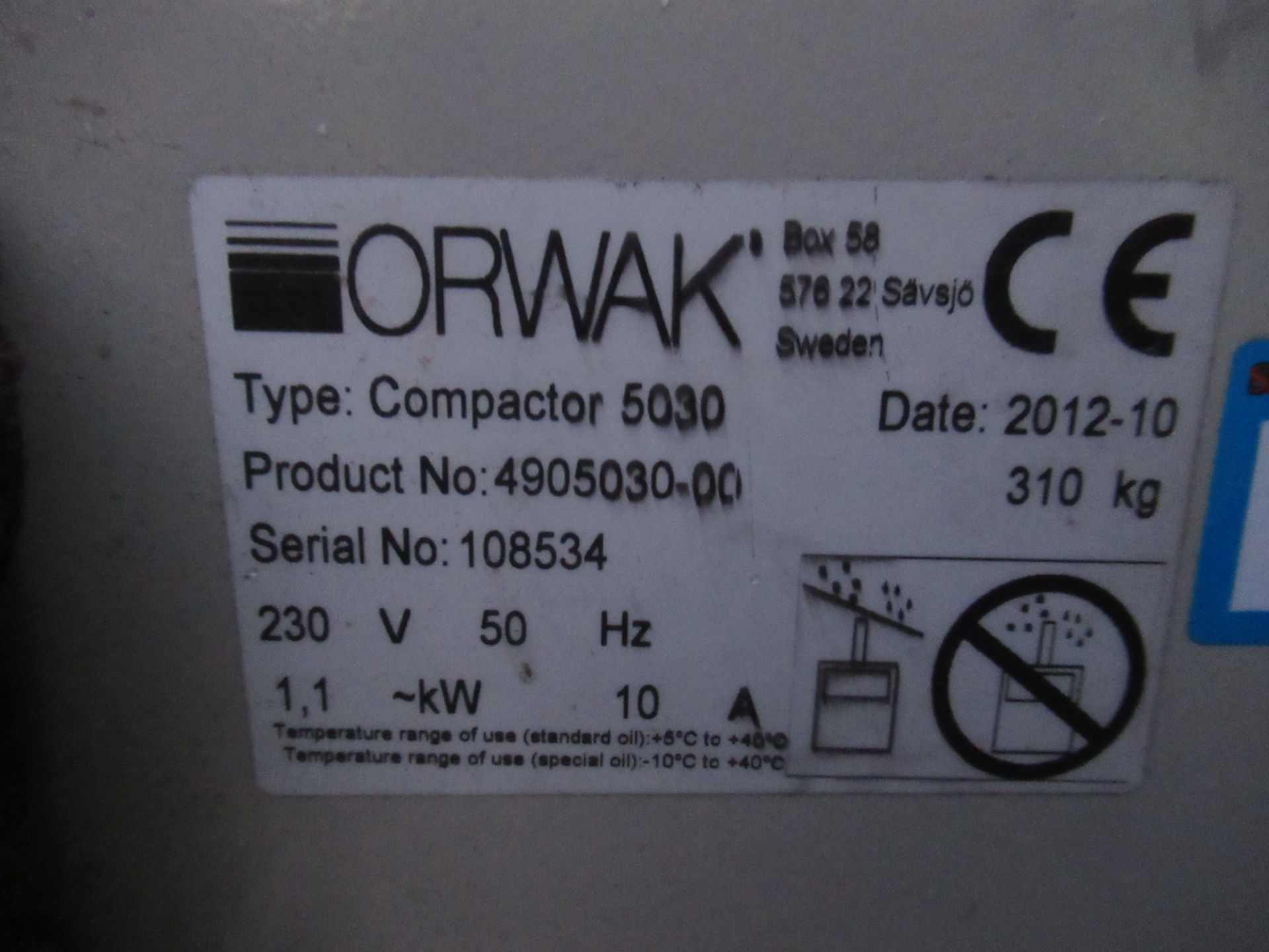 Orwak 5030B Compactor - Image 3 of 5