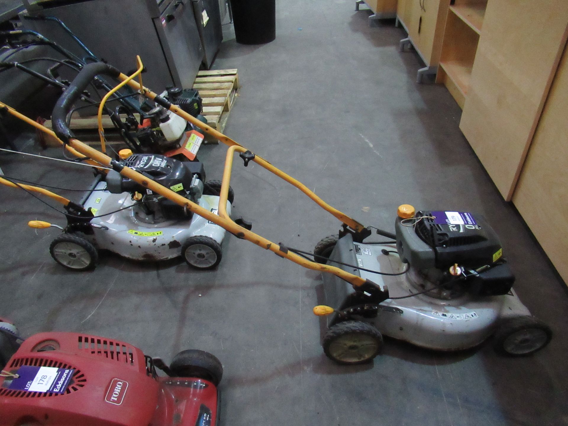 2x Ryobi OHV Petrol Powered Lawn Mowers - Spares or Repairs