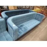 2 x Blue Upholstered Sofas
