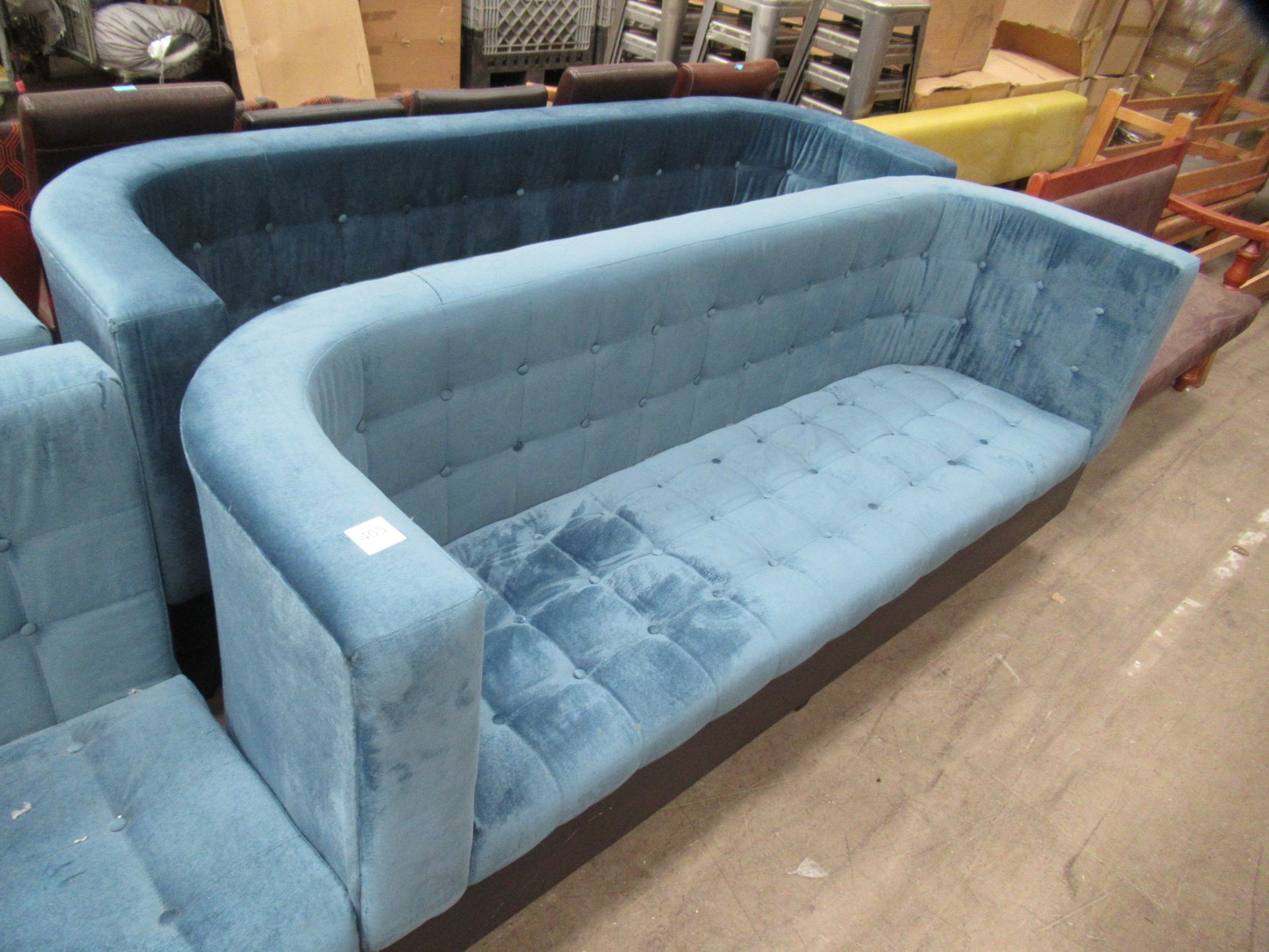 2 x Blue Upholstered Sofas