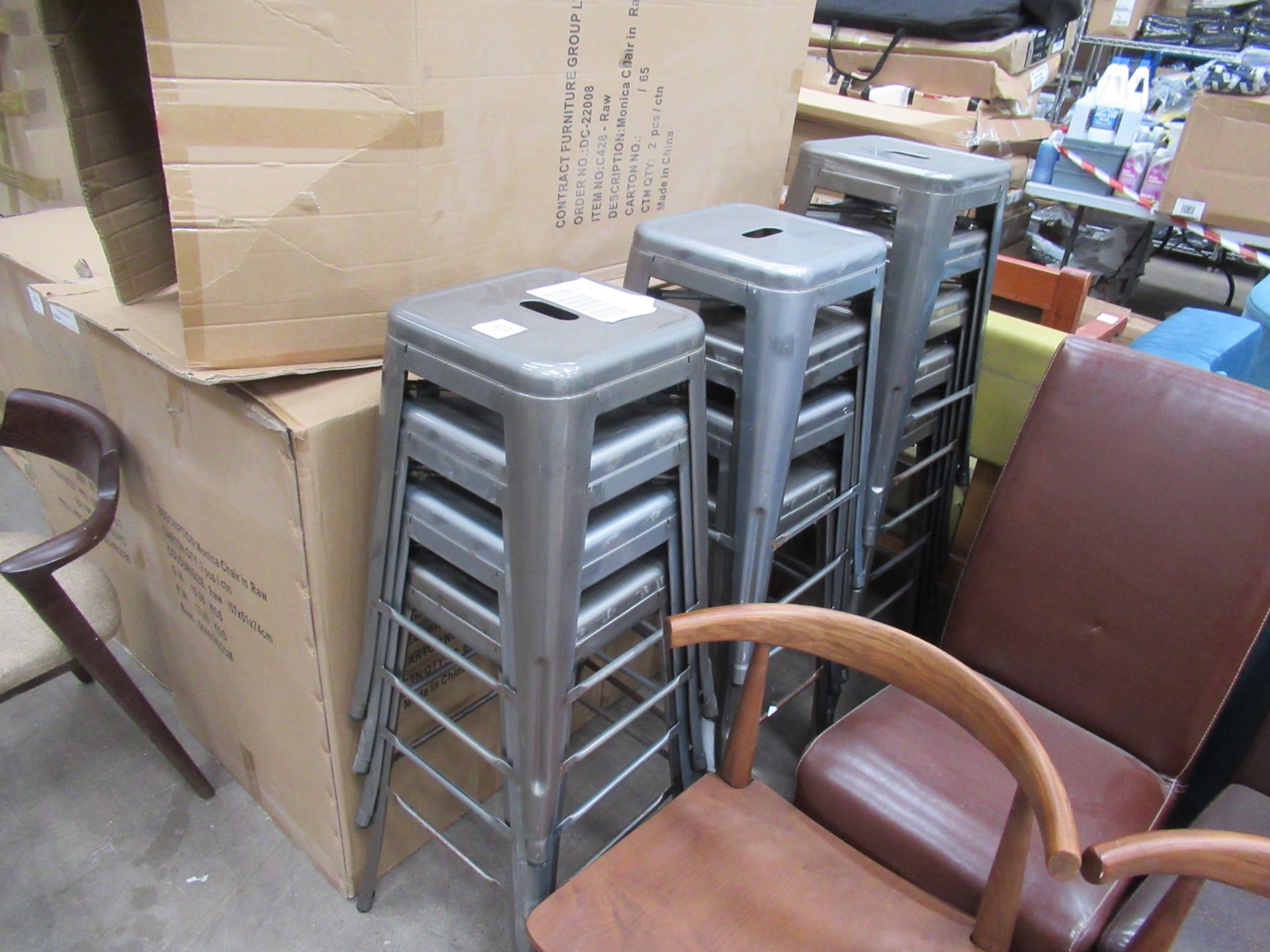 13 x French Bistro Metal High Stools - Image 2 of 3