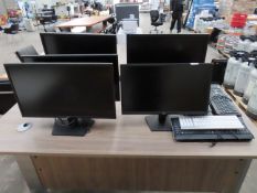 5 x Monitors - 3 x Dell SE27222HX; 2 x HANNS.G HP246PJB - and A Qty of Keyboards.