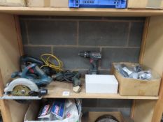 Shelf of BOSCH Handtools (240v; 110v; cordless) and Spares.