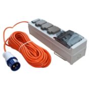 2 x Outdoor Revolution Mobile Mains Power Unit USB 15m Cable - Runs off your campsite's electric