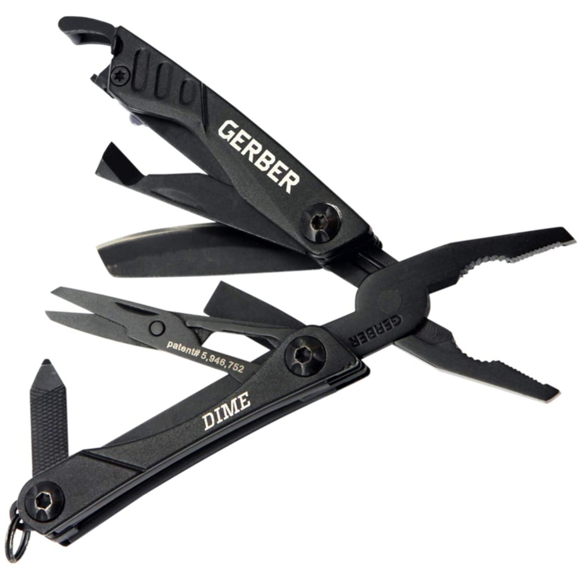 5 x Gerber Dime Pocket Micro Tool, Black - Spring loaded needle nose pliers, Standard pliers, Wire