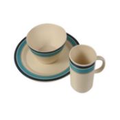 3 x Regatta Bamboo Crockery 4 person Dining Set – 4 plates, bowls, & mugs, dishwasher safe.