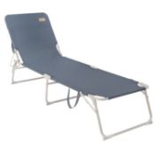 2 x Outwell Tenby Ocean Blue Sunlounger - Strong durable steel frame with easy-clean Textilene and