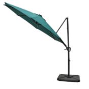 LG Maple 3.0m Solar-Powered Cantilever Parasol in Forest Green - Long lasting all-weather