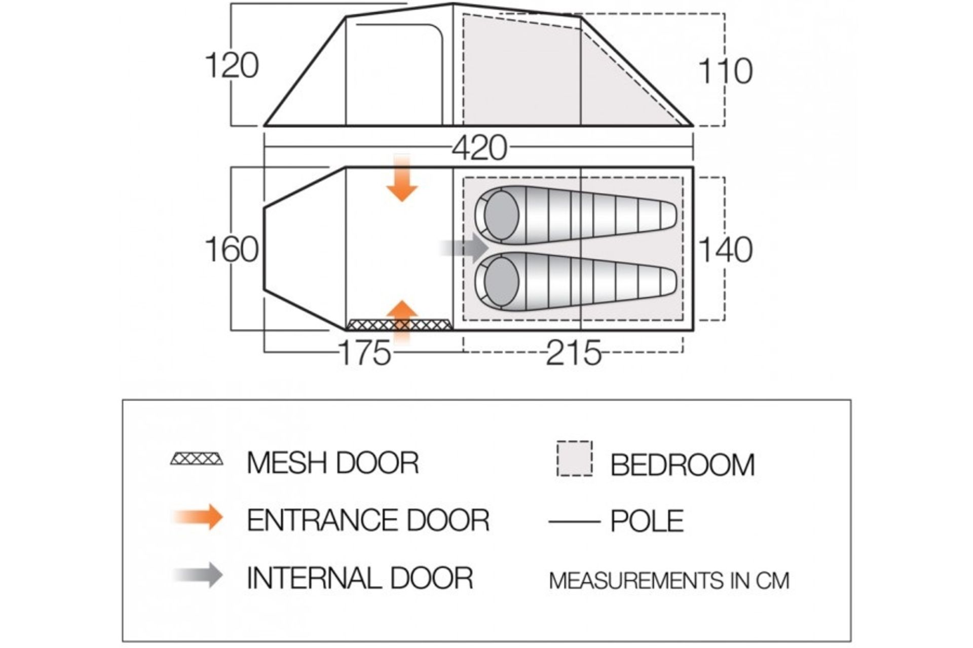 Vango Omega 250 (2-Berth) Lightweight Earth Trek T - Image 2 of 7