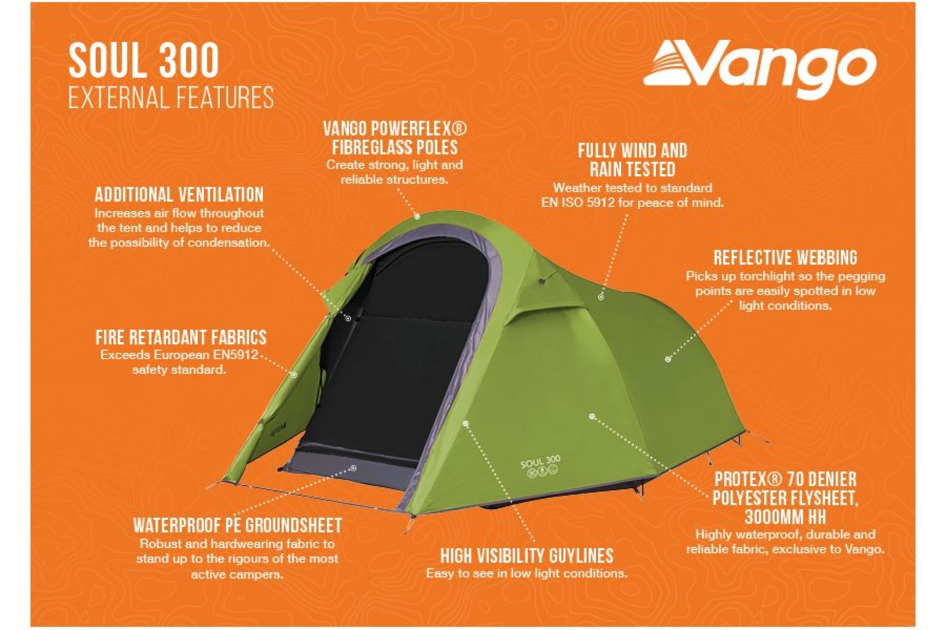 2 x Vango Soul 300 3-Berth Lightweight Pole Tent – - Image 3 of 3