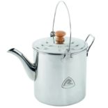 2 x Robens White River 3 Litre Stainless Steel Camping Kettle – size 15.5 x 16cm, weight 536g,