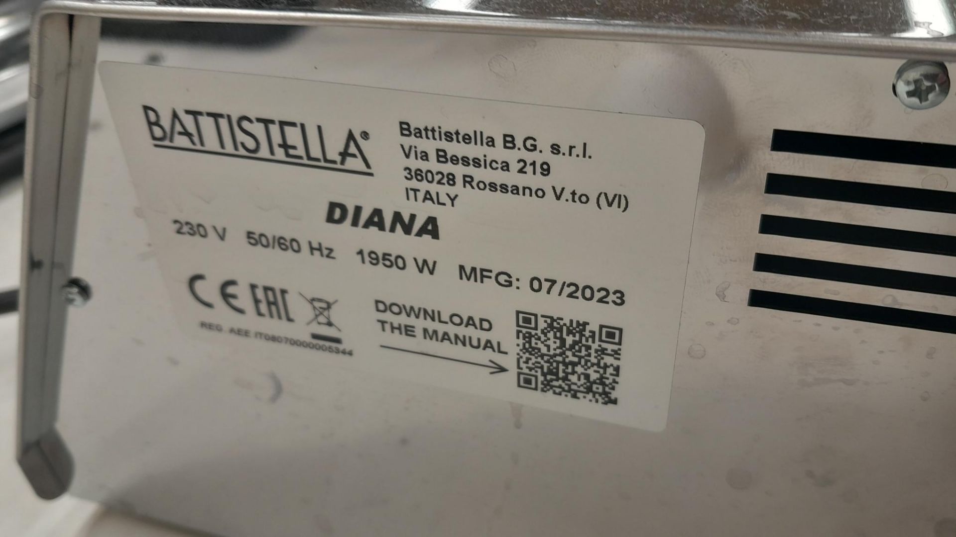 Batistella Diana cloth steamer, 240v - Image 3 of 3