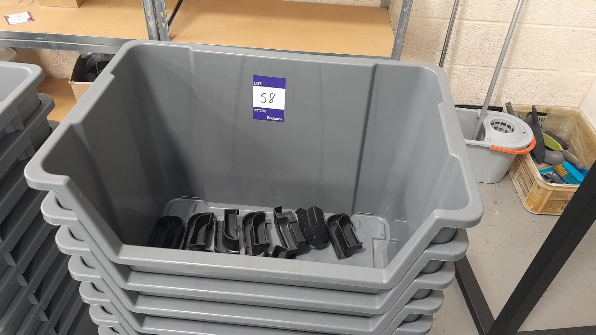 11 x Hi-Pas 60cm x 40cm x 40cm grey storage bins with 10 x spacers - Image 2 of 2