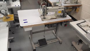 Mitsubishi LS2-1280 Flatbed Sewing Machine, Serial Number 830493, Please note that the machine is