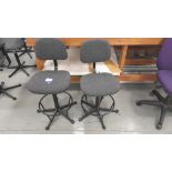 2 x Sewing Operators chairs, as lotted - please note that one of the chairs has a broken hi/lo