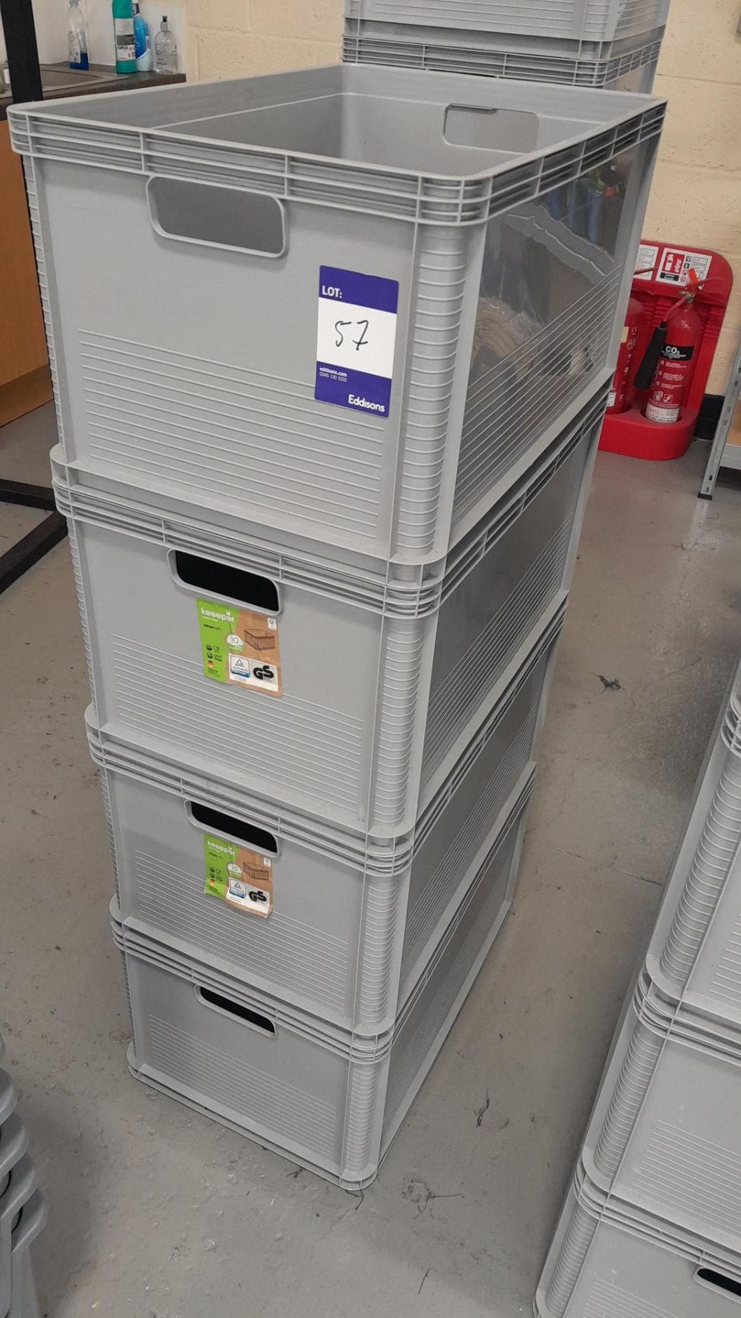4 x Keeeper Robert 64litre storage boxes