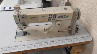 Brother DB2-B737-413 MK 11 Flatbed Sewing Machine Serial Number B5542879, Needle plate missing,