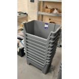 10 x 60cm x 40cm x 40cm grey storage bins with 10 x spacers