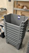 10 x 60cm x 40cm x 40cm grey storage bins with 10 x spacers