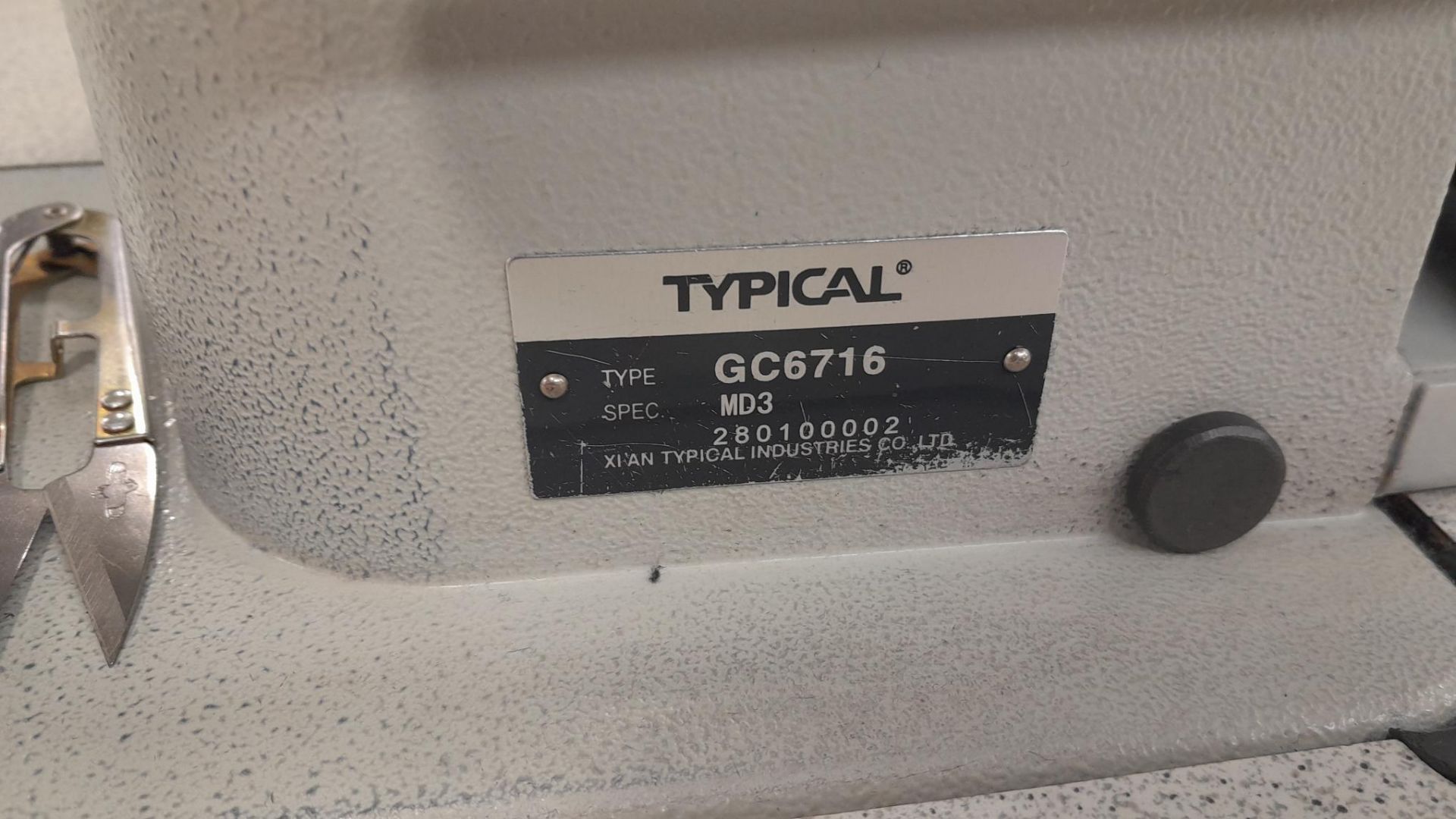 Typical GC6716 Flatbed Sewing Machine with large extension Serial Number 280100002, 240v - Image 3 of 3