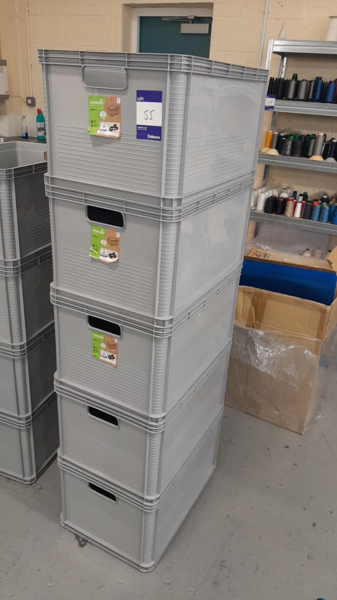 5 x Keeeper Robert 64litre storage boxes
