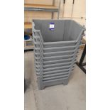 11 x Hi-Pas 60cm x 40cm x 40cm grey storage bins with 10 x spacers