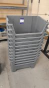 11 x Hi-Pas 60cm x 40cm x 40cm grey storage bins with 10 x spacers