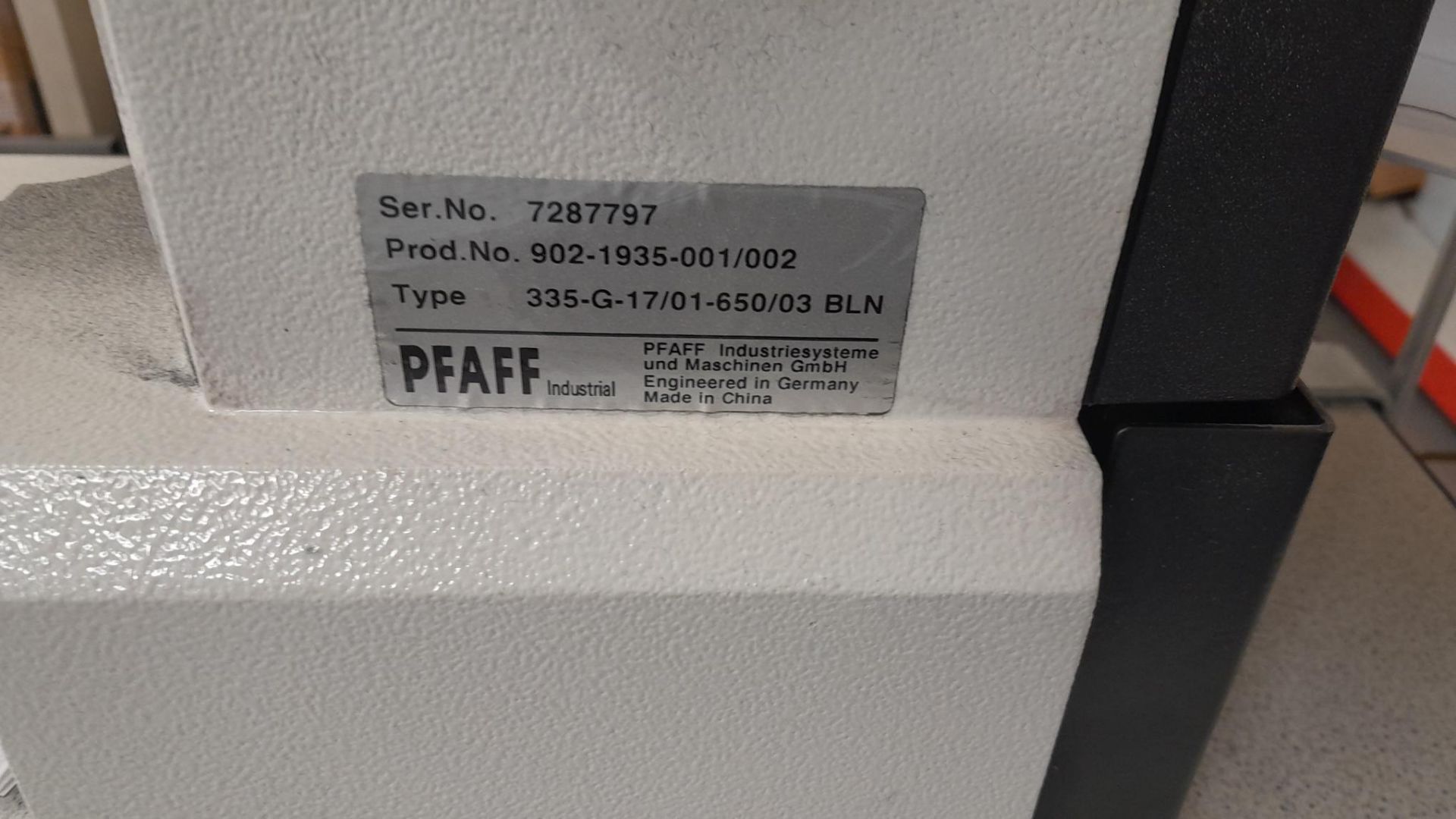 Pfaff PF-902-1935-001002 335-G17/01-650/03 BLN Binder Serial Number 7287797, 240v - Image 3 of 4