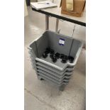 6 x 49cm x 39cm x 30cm grey storage bins