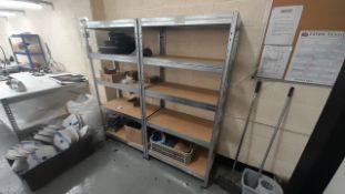 2 x bays of boltless shelving, each bay 95cm (w) x 44cm (d) x 180cm (h), Contents included