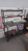 Stainless Steel Mobile Prep Table with Shelf Under and Gantry Over attachment 1,500 x 650 (