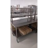 Stainless Steel Mobile Prep Table with Shelf Under and Gantry Over attachment 1,500 x 650 (