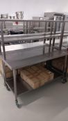 Stainless Steel Mobile Prep Table with Shelf Under and Gantry Over attachment 1,500 x 650 (