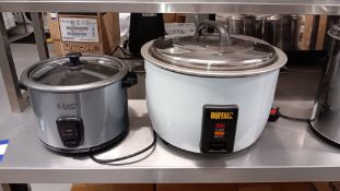Buffalo CN324 4 Ltr commercial rice cooker, serial number CN324UK2212240170 and Russell Hobbs