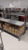 Stainless Steel Mobile Prep Table with Shelf Under and Gantry Over attachment 1,500 x 650 (