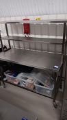 Stainless Steel Mobile Prep Table with Shelf Under and Gantry Over attachment 1,500 x 650 (