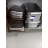 Quantity of stainless steel vogue gastro pans