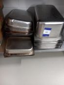 Quantity of stainless steel vogue gastro pans