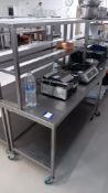 Stainless Steel Mobile Prep Table with Shelf Under and Gantry Over attachment 1,500 x 650 (