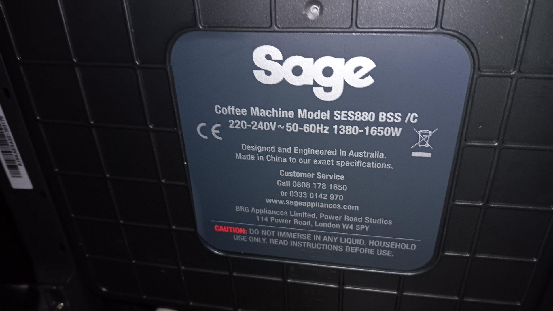 Sage SES880 BSS/C The Barista Touch Espresso Coffee Machine, Serial number A1SKAESA221303170 - Image 4 of 6