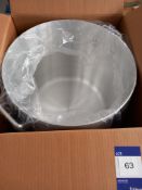 2 x Vogue aluminium 56 litre stockpots (Boxed)