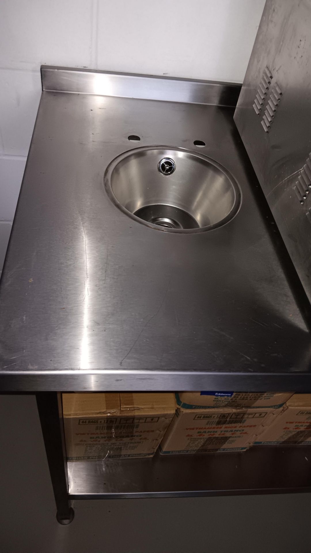 Stainless steel prep table with hand wash sink 2,100 x 700 (Contents Excluded) - Image 3 of 3