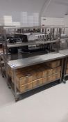 Stainless Steel Mobile Prep Table with Shelf Under and Gantry Over attachment 1,500 x 650 (