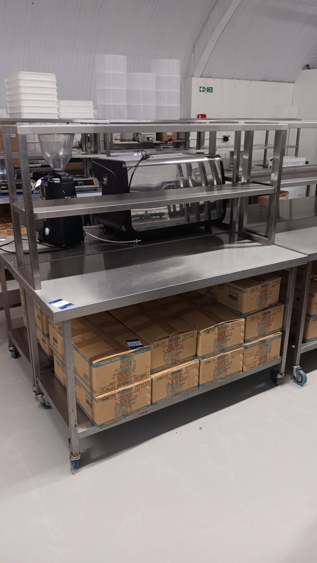 Stainless Steel Mobile Prep Table with Shelf Under and Gantry Over attachment 1,500 x 650 (