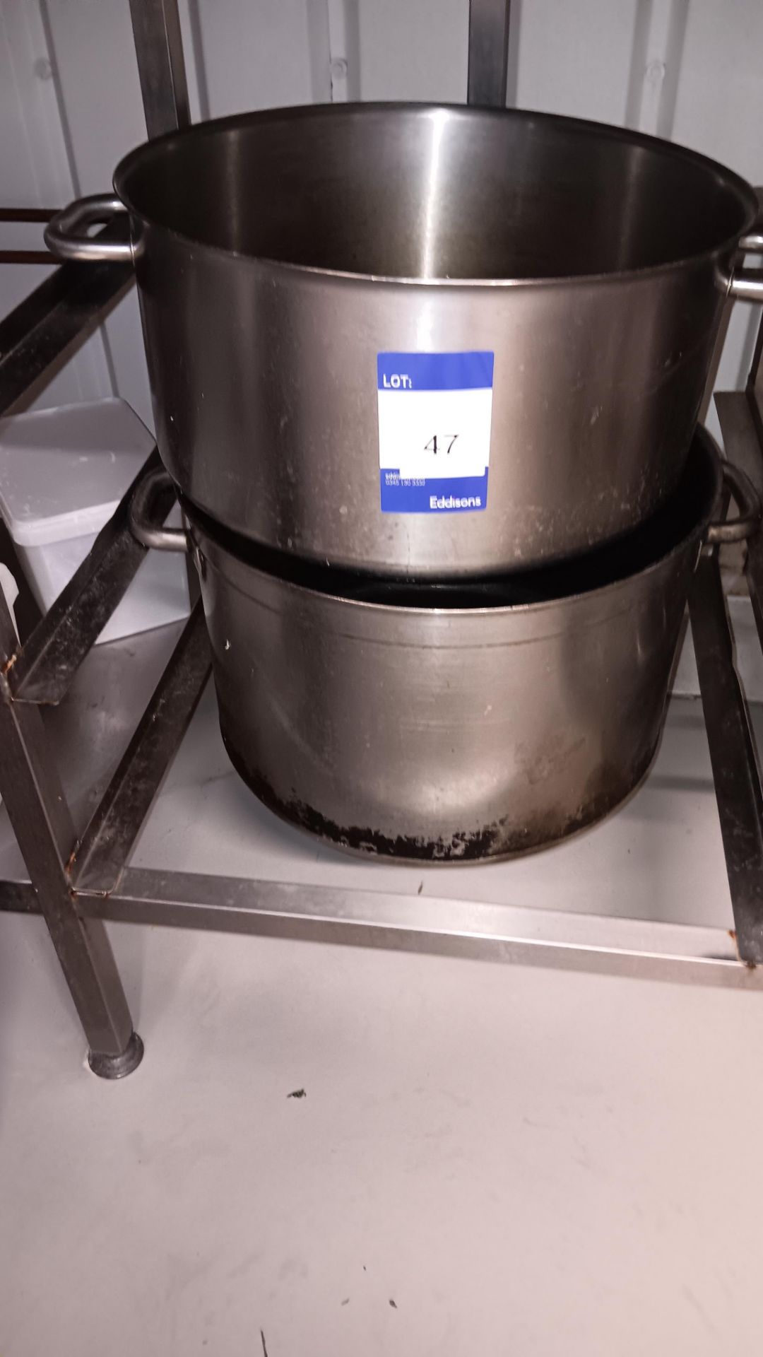 2 x Stainless steel stock pots