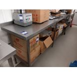 Stainless steel prep table with shelf under 2,400 x 600 (Contents Excluded)