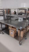 Stainless Steel Mobile Prep Table with Shelf Under and Gantry Over attachment 1,500 x 650 (