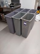 6 x Slim Jim Style Plastic bins without lids