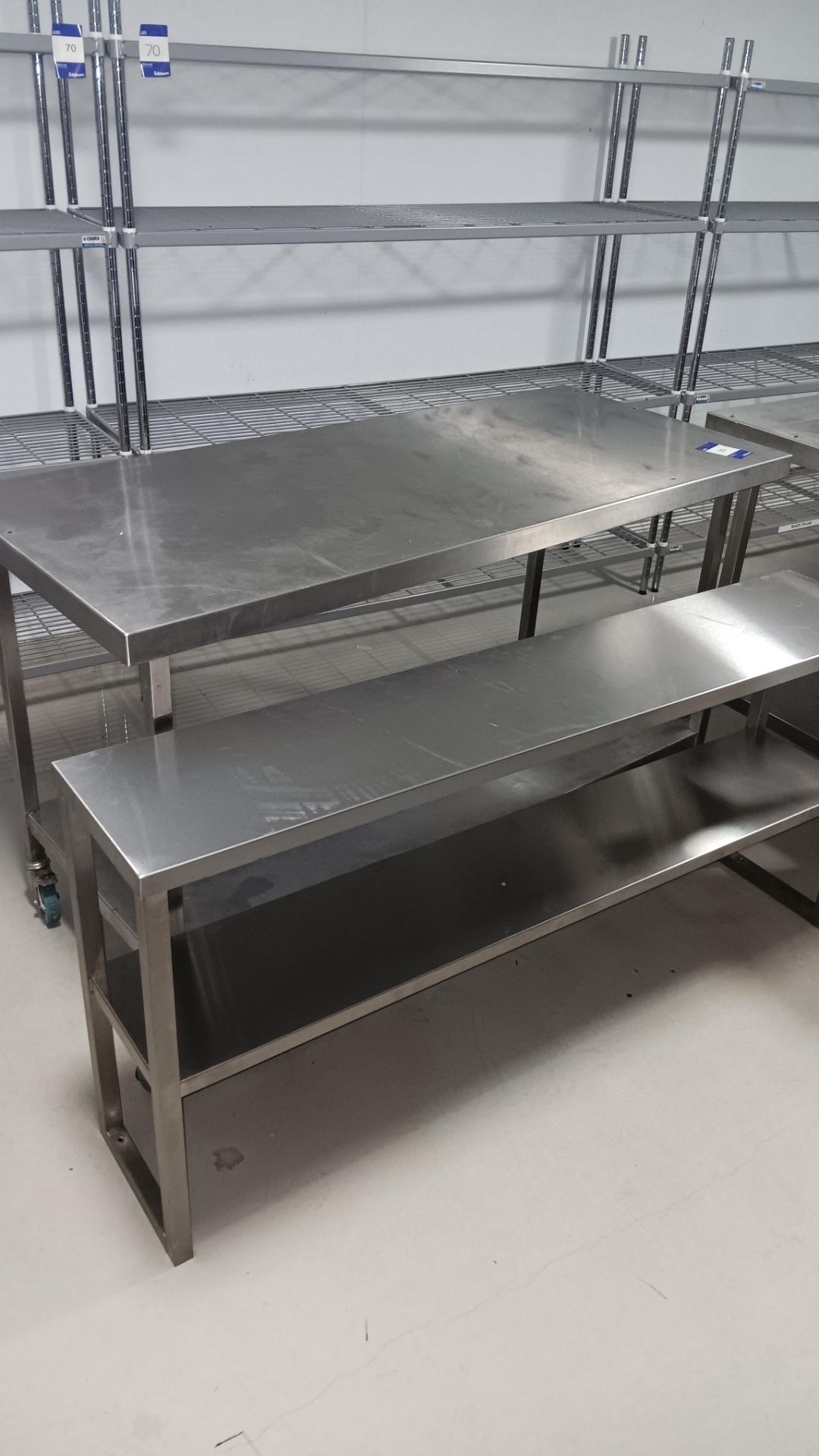 Stainless Steel Mobile Prep Table with Shelf Under and Gantry Over attachment 1,500 x 650 ( - Image 2 of 2